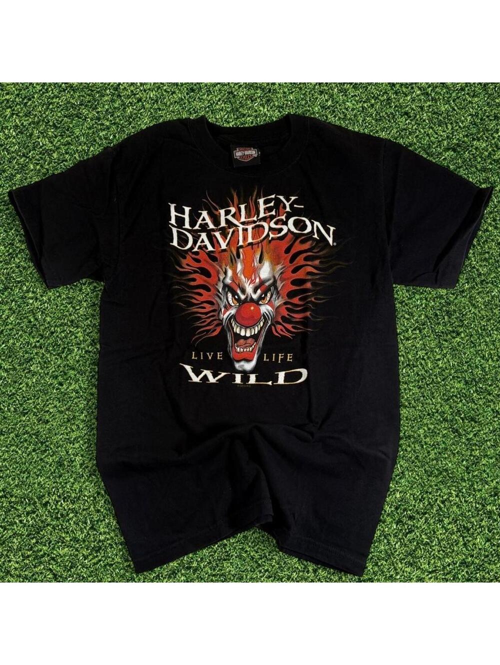 2009 Made in USA Harley Davidson Crazy Clown Black T-Shirt Size S